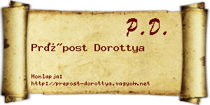 Prépost Dorottya névjegykártya